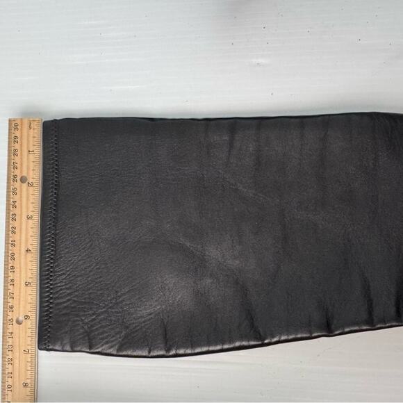 Stuart Weitzman leather knee high pull on heeled boots black size 9.5 - Picture 14 of 17